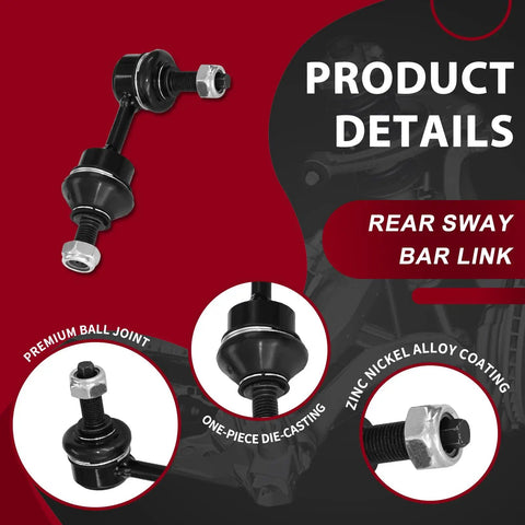 Get Your Ride Back On Track With This Slick Frenzybro Front Lower Control Arm Kit Featuring Solid Ball Joints And Full Hardware Set For Quick Fixes And Smooth Drifting On Any American Street. Rear sway bar link, black metal, ball joint close-up