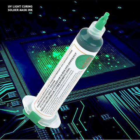 Light Curable Solder Mask Ink For PCB Insulation And BGA Repair Solder Resist Ink That Cures With Sunlight on circuit board