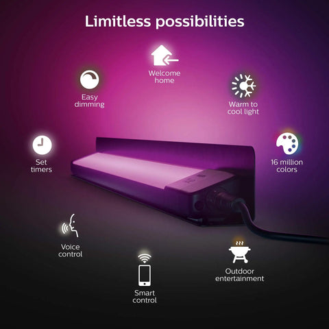 Amarant Outdoor Smart Light Bar 20W Dope Color Ambiance LED Weatherproof Exterior Lighting for deck with control features displayed