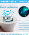 Motion Sensor Outdoor Light Bulbs 15W 100W Equivalent with radar motion detection technology detail view.