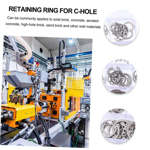 150 Piece 304 Stainless Steel Snap Rings Set C Clip Retaining Rings For Shafts Machinery And Equipment Replacement Kit