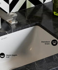 18.5 Inch Rectangular Undermount Bathroom Sink With Seamless Ceramic Build Scratch Resistant Non Porous Finish Easy Undermount Install Standard 1.75 Inch Drain Durable Basin Depth For A Modern Vanity