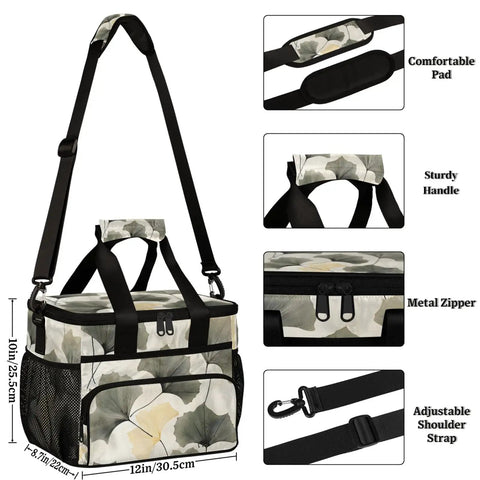 Insulated Picnic Backpack Lunch Bag For On The Go Keeps Food Fresh Large 12 Inch By 9 Inch By 10 Inch Tote with adjustable strap