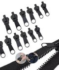 12 Pack Black Zipper Pulls Replacement Kit Universal Zip Slider Teeth Zippers Quick Fix For Jackets And Garments Durable Rust Proof Easy Install