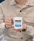 Person holding Math Is Importanter Mug For Math Lovers Funny Engineer Gift For Dad Boyfriend Husband Brother Teacher Or Engineering Student White Ceramic 11 Oz Novelty Drinkware