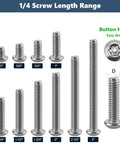 Built Like A Tank 1/4 20 X 3/4 Inch Torx Security Machine Screws showing various lengths and button head design.
