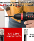 Dry Diamond Drill Bits Set For Tile And Stone, 8 Pc With Integrated Coolant, shown in use with drill on white tile