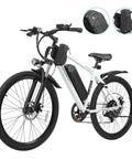 OUREA 26 Electric Bike For Adults, 750W Peak Motor All Terrain Ebike, side view, showing removable battery detail