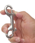 Double Ended Bolt Snap Hooks 3-1/2 Inch Marine Grade 316 Stainless Steel Scuba Diving Clips Trigger Chain Clip in hand view