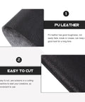 Epic Black Pu Faux Leather Sheets Craft Kit 8 PCS For Jewelry Earrings Hair Bow Making Home Decor Diy Leatherette Fabric Supplies Cool For Custom Purses Cosmetic Bags Handmade Accessories Get Your Creative Vibes Going And Show Your Style Now. black PU leather texture and easy-to-cut sheet close-up