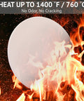 14 Inch Cordierite Pizza Stone For Oven And Grill Heavy Duty Baking Stone For BBQ Ideal For Crispy Crust Pizza Bread And More Delivers Restaurant Quality Home Baked Goods In Any Oven Grill Or Smoker shown with flames.