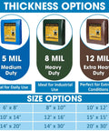 Thickness options for Double-Sided Waterproof Poly Tarp 14x30 Feet 5 Mil Thick Heavy-Duty All-Weather Polyethylene Tarps