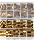 300 Pcs Brass M3 Copper Pillar Stand Off Kit With Hex Column Spacers And Threaded Screws And Nuts Fastener Set For Electronics DIY Projects Durable Hardware And Reliable Fit, assorted parts in organizer case