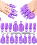 20 Piece Nail Remover Clips Kit For Fingers And Toes Reusable Gel Soak Off Clips With Double Ended Cuticle Pusher
