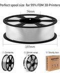 Crystal Clear PLA Filament 1.75Mm 1Kg Spool for 3D Printing Vacuum Packed Warp-Free with low shrinkage and smooth layer bonding