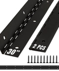 Heavy Duty 30 Inch Continuous Piano Hinge 2 Pack Matte Black Stainless Steel 304 Surface Mount Cabinet Hardware, includes screws.