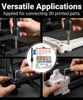 Heat Set Insert Kit 181 Pcs For 3D Printing With 60 M6 Threaded Inserts Screws Caps And 2 Heat Set Tips Plus A 60W Digital Soldering Iron For Precise Tinker Friendly Installations With Stand And Tweezers, shown inserting M6 inserts into 3D printed parts