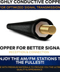 Toyota Tundra Antenna Mast Replacement 2007 2026 Black Antenna For Cars Trucks And SUVs AM FM Radio Compatible showing copper interior