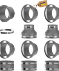 Heavy Duty Magnetic Dust Collection Fittings For 4 Inch Woodshop Shop Vac With Interlocking Hose Couplers, various angles of connectors and couplers.