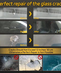 Windshield Chip Repair Kit With Intelligent Nano Glass Repair Device shown in before and after crack repair results.