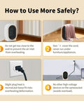 Safety guide steps for using Ceramic Space Heater 1200W Portable Electric Heater For Home Bedroom And Office Fast 3 Second Heat Energy Efficient