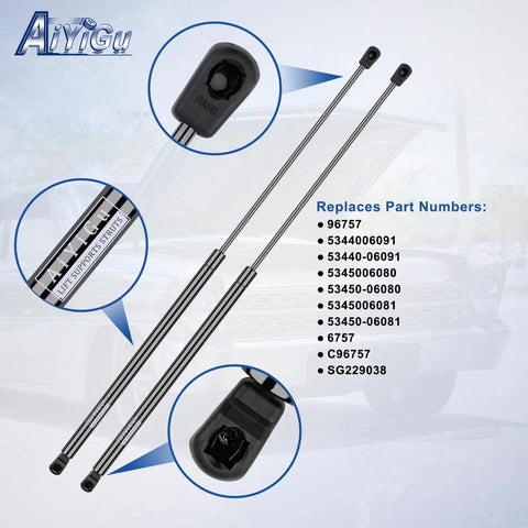 Beefy Heavy Duty Front Hood Struts Gas Springs Lift Supports for Toyota Avalon 2013 to 2018 and Camry 2012 to 2017 Pack of 2