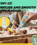 Clear Quick Dry Cyanoacrylate Glue For Wood Plastic Metal Glass Ceramic Leather And More For DIY Projects applied on wood model.