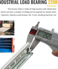 Caliper measuring Beefy 40 Inch Full Extension Drawer Slides With Lock 500 Pound Load Capacity Smooth Silent Glide detail