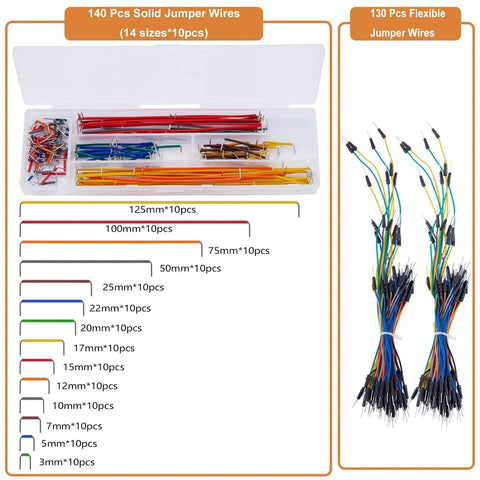 DIY Friendly All In One Breadboard Prototyping Kit With Six Boards 140 solid jumpers and 130 flexible wires for Arduino