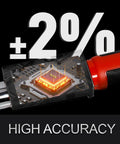 Digital 3/8 Inch Torque Wrench With Buzzer And LED Alerts, 5-100 Ft-Lb, precise 2 percent tolerance, close-up of circuitry with high accuracy