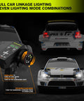 Remote and headlights of All Terrain RC Monster Truck For Adults With Gyro Top Speed 50 Plus MPH 4WD Off Road Rally Car