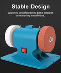 Sick Mini Bench Grinder Hitting 6000 Rpm With Dual 36 And 60 Grit Wheels showing stable design and dual grinding wheels.