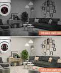 Comparison of infrared and full color night vision from 2 Pack Light Bulb Security Camera With Dual Band 2.4G And 5G WiFi