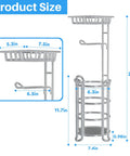 Dimensions of Free Standing Toilet Paper Holder With Shelf For Phone, Chrome Bathroom Storage Rack Dispenser For Four Mega Rolls