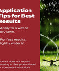 Application tips for Fall Lawn Fertilizer Sets Up Solid Roots For Serious Recovery From Summer Slump And Heat Stress.