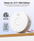 Top Notch Hardwired Photoelectric Smoke Alarm With Interconnected Wiring And Battery Backup For Legit Home Safety Coverage, white with wires.