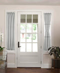 Cozy Linen French Door Curtains For Glass Doorways Grey 25W X 72L Semi Sheer Privacy With Tieback Rod Pocket Panel installed