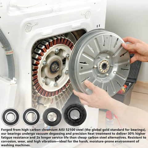 Tub Washer Bearing And Seal Kit With Front Seal 4280EN4001F And Rear Bearing 4280EN4001G Easy Tool Free Install For Quieter, Smoother Laundry Day And Fewer Noises. washer motor bearing replacement