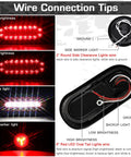 Two Pack Heavy Duty Trailer Light Steel Boxes Kit with LED lights showing wiring and brightness settings