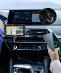 Heavy Duty Ride Ready 12v Dc Car Charger Cord With Eight Swappable Plugs in car powering GPS and smartphone.