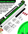 Heavy Duty Door Security Bar For Inward Swing Front Doors Fits 32 To 36 Inches Built Tough With Wall Stud Mount And 2000 Pound Resistance For Real Home Safety No Drilling Required And Solid Metal Bar With 3 Inch Screws, includes aluminum bar, screws, brackets