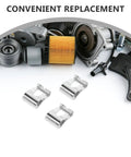 Universal Auto Windshield Wiper Linkage Repair Clips Kit Built Tough With Heavy Duty Stainless Steel for Cars Trucks and SUVs, showcasing stainless steel clips.