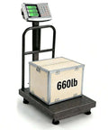 Workhorse 660Lb Platform Scale With Removable Guardrail Foldable Dual Sided Digital Display Accurate LB KG Readouts Great For Luggage Packages And Shipping Stainless Steel Portable And Easy To Store