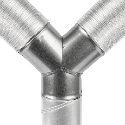 6 Inch Duct Splitter Y Shape Metal Connector For Exhaust Fan And Dryer Vent Hose 3 Way Duct Hose Connector With Two Branches