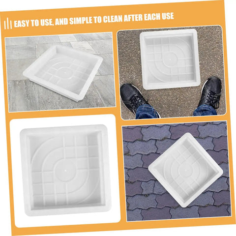 DIY Concrete Molding Kit With 2 Piece Paver Molds For Patio Garden Pathway Cement Molds Plastic Paving Edging Forms Create Custom Walkways And Edges Fast And Easy shown in various uses