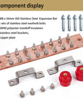 Heavy Duty 10 Inch Copper Ground Bar Kit With 900A Grounding Busbar And UL Recognized SM40 Insulators component display
