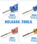 DC02 8 Piece Wire Crimp Kit For Deutsch Connectors And Weather Pack Terminals tools in various colors and sizes for wiring