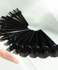 Starter Pack For Ear Stretching 50 Piece Kit With 14G To 00G Acrylic Tapers shown in circular arrangement