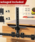 Seven Piece Cabinet Hardware Jig Tool Set With Pro Grade All Aluminum Alloy Build for drawer fronts and pulls installation