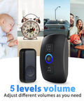Wireless Doorbell Kit With 60 Chimes And 5 Volume Levels Plus Mute, 1000ft Long Range, featured with sleeping baby and lifestyle scenes